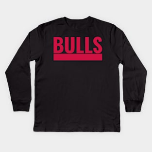 bulls red strip Kids Long Sleeve T-Shirt